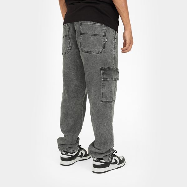 Calça Jeans Cargo Marmorizada Preta - Imagem 4