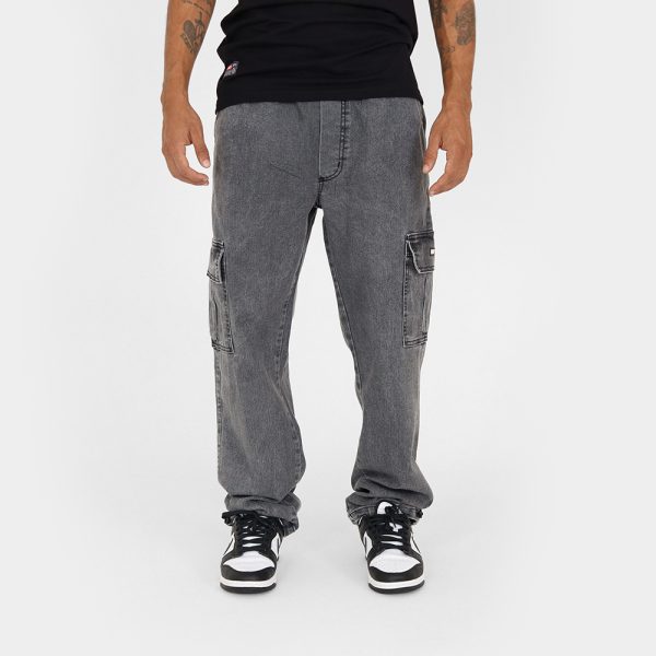Calça Jeans Cargo Marmorizada Preta - Imagem 2