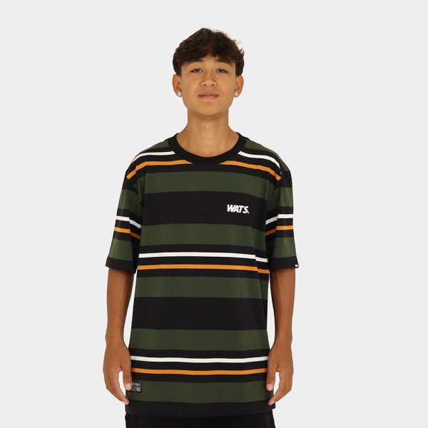 Camiseta Listra Color Preto/Verde/Laranja